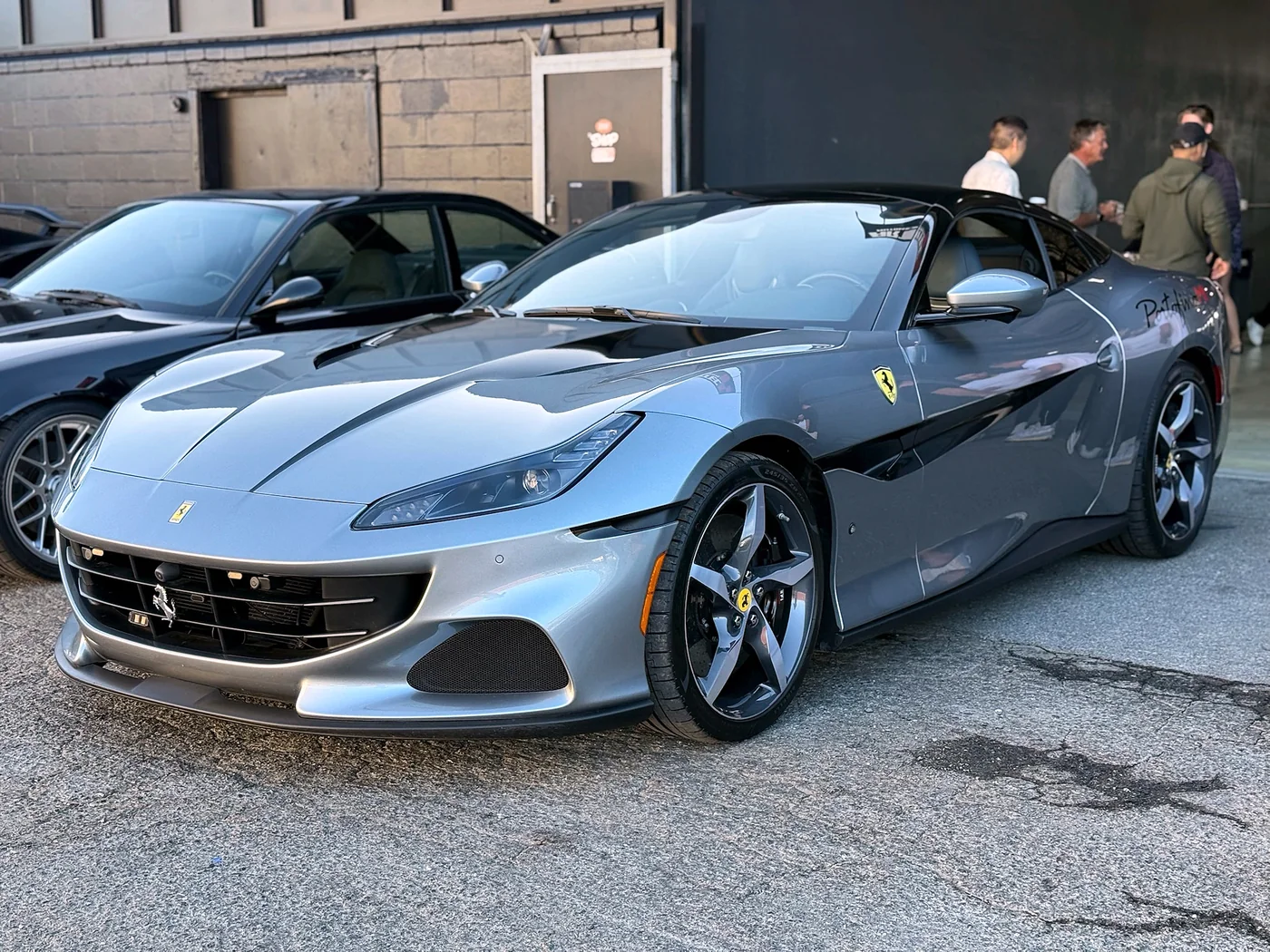 Silver Ferrari Portofino outside the Artec Automotive workshop